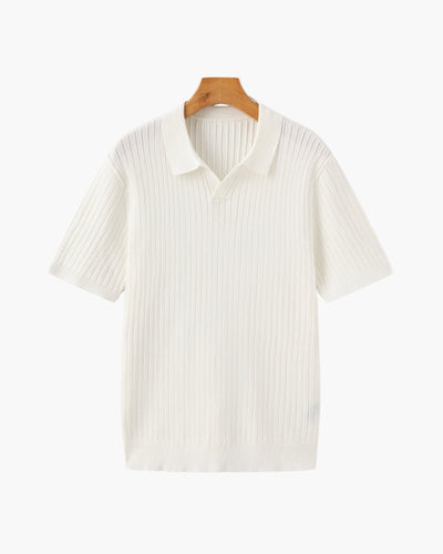 Polo Shirt for Men – Fine Knit Short Sleeve Golf Style with Open Collar for Summer Wear