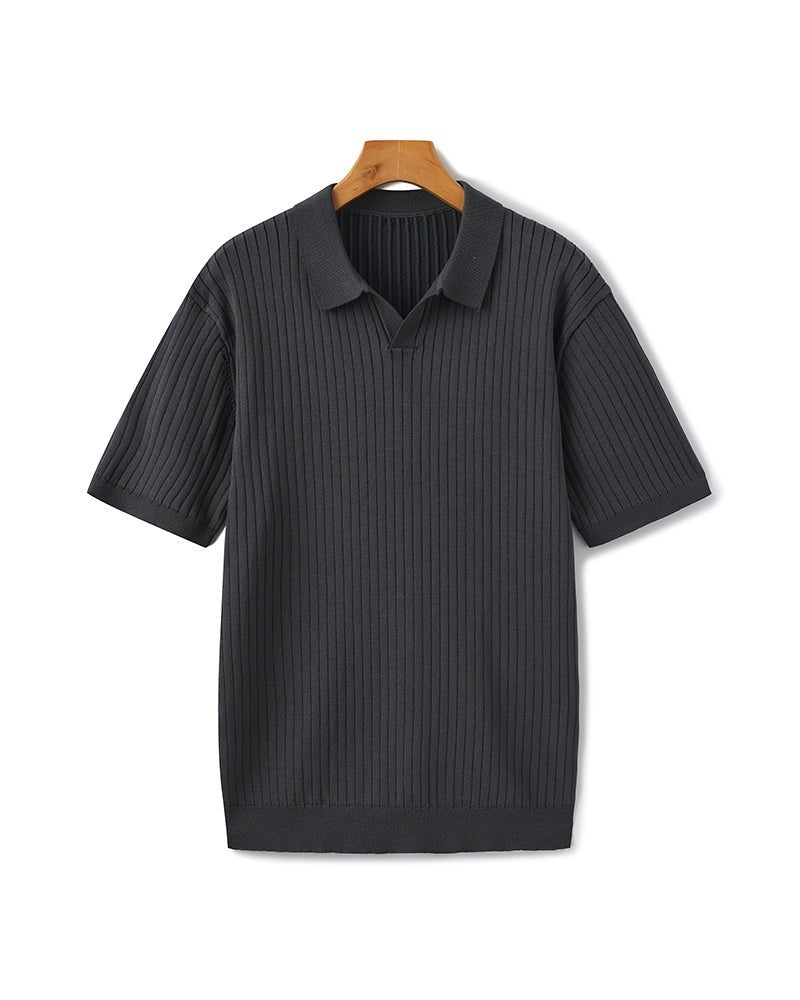 Polo Shirt for Men – Fine Knit Short Sleeve Golf Style with Open Collar for Summer Wear