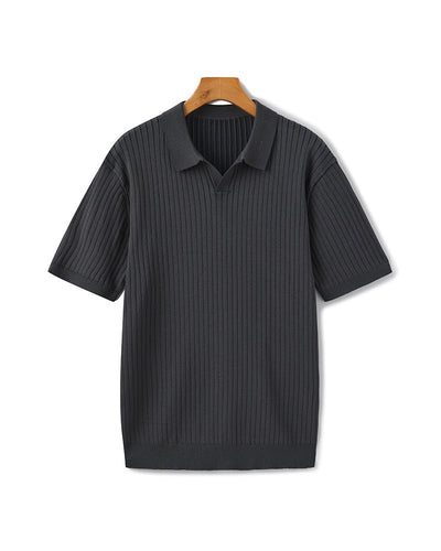 Polo Shirt for Men – Fine Knit Short Sleeve Golf Style with Open Collar for Summer Wear