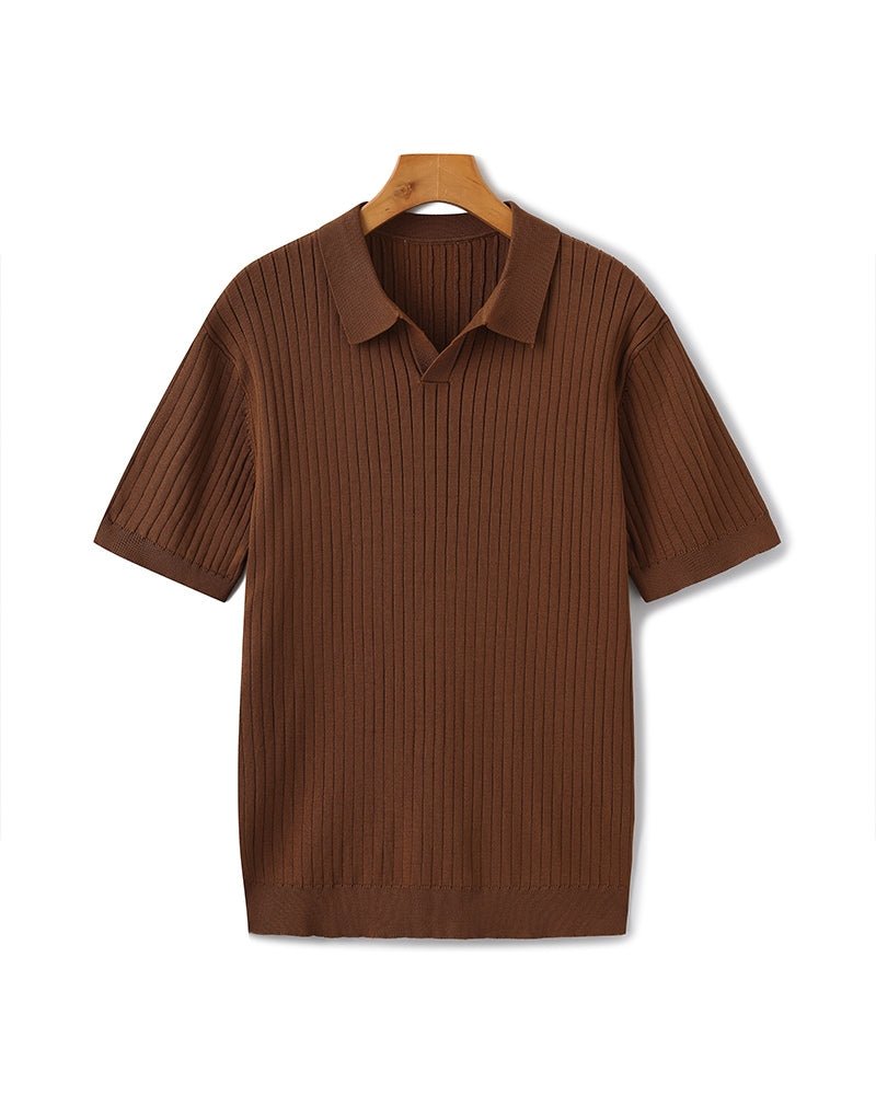 Polo Shirt for Men – Fine Knit Short Sleeve Golf Style with Open Collar for Summer Wear