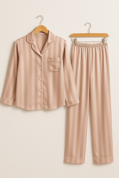 Striped Pajama Set for Women – Casual and Comfortable Nightwear