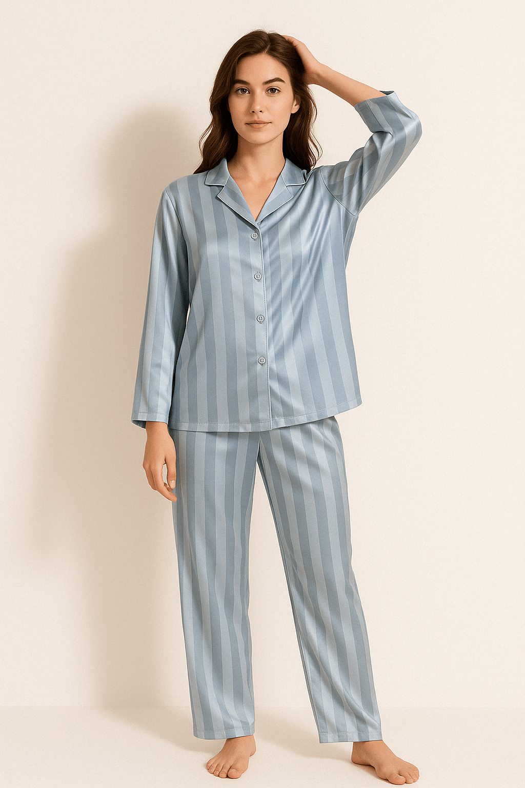 Striped Pajama Set for Women – Casual and Comfortable Nightwear