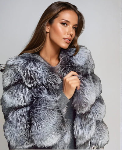 Stylish Synthetic Fur Jacket for Women – Elegant and Versatile Winter Outerwear