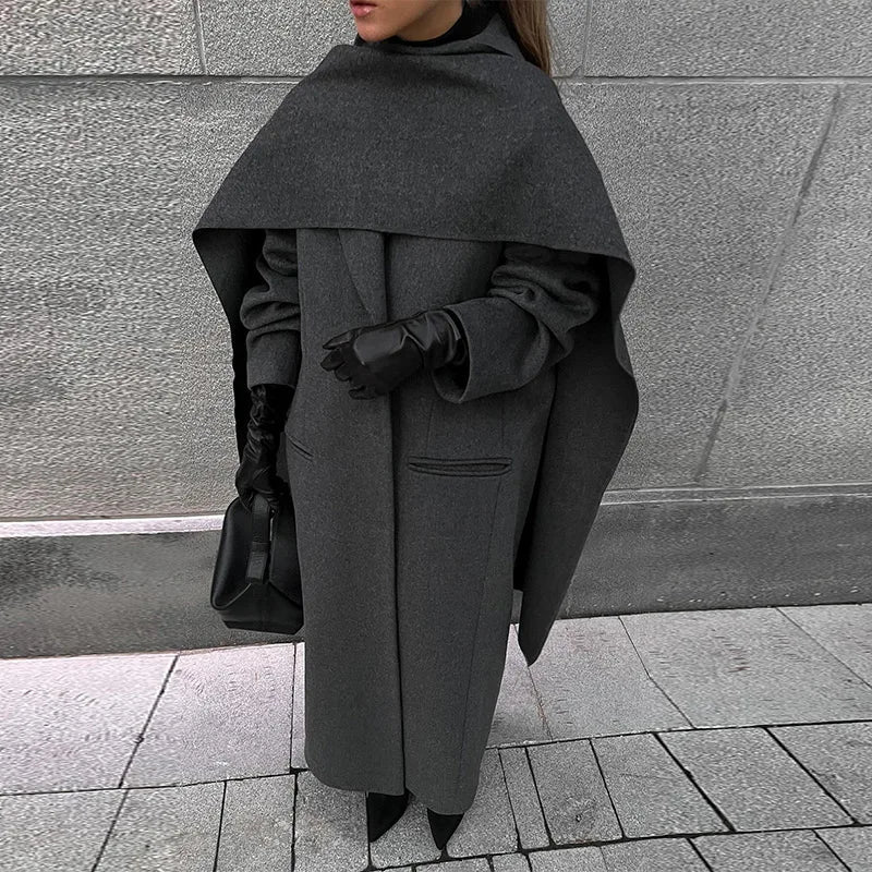 Women's Coat with Elegant Double-Row Closure – Oversize Autumn Style for Casual and Special Occasions