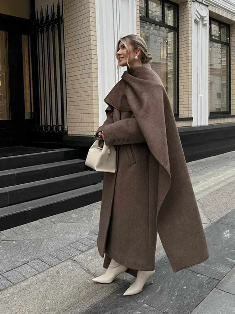 Women's Coat with Elegant Double-Row Closure – Oversize Autumn Style for Casual and Special Occasions