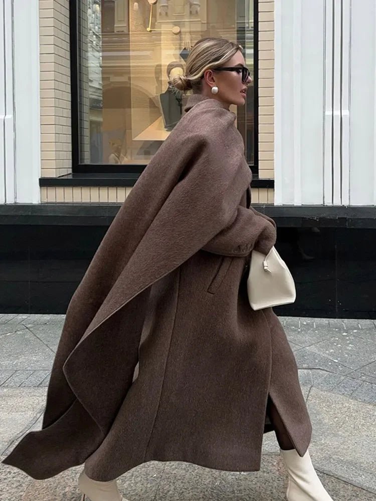 Women's Coat with Elegant Double-Row Closure – Oversize Autumn Style for Casual and Special Occasions
