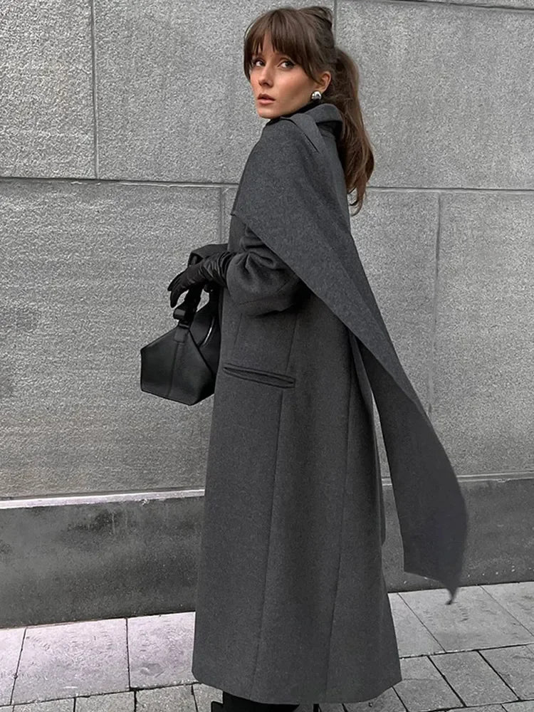 Women's Coat with Elegant Double-Row Closure – Oversize Autumn Style for Casual and Special Occasions