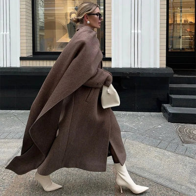 Women's Coat with Elegant Double-Row Closure – Oversize Autumn Style for Casual and Special Occasions