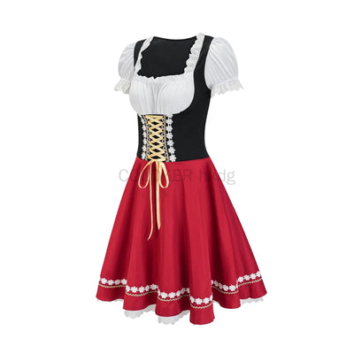 Women's Dirndl Dress Oktoberfest Traditional Bavarian Costume 2