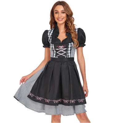 Women's Dirndl Dress with Apron for Oktoberfest Festivals and Cosplay 1