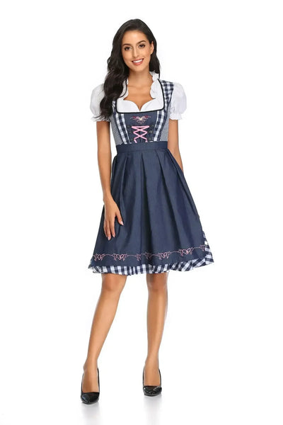 Women's Dirndl Dress with Apron for Oktoberfest Festivals and Cosplay 3