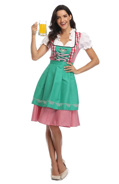 Women's Dirndl Dress with Apron for Oktoberfest Festivals and Cosplay 5