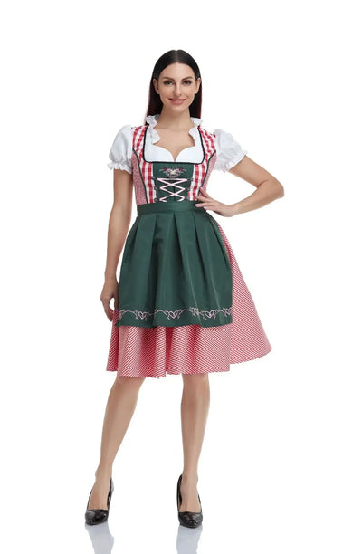 Women's Dirndl Dress with Apron for Oktoberfest Festivals and Cosplay 8