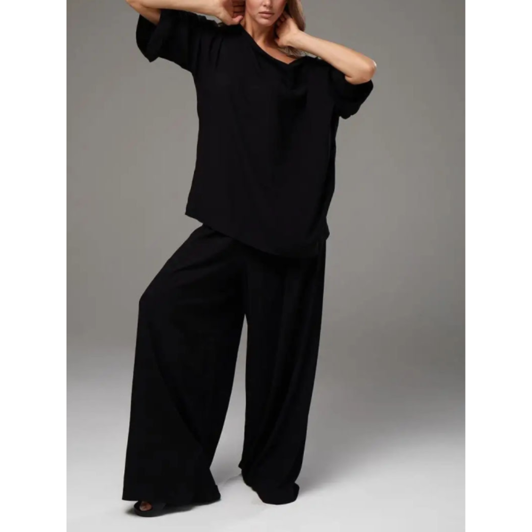 Women's Loungewear Set - Long Sleeve Top and Pants for Casual Style 0
