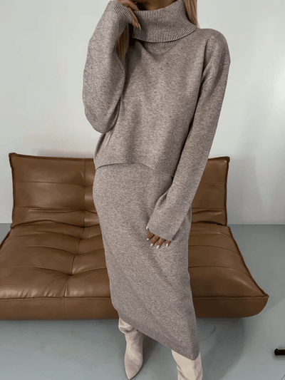 Women's Sweater Dress with Turtleneck and Figure-Flattering Design – Cozy Chic for Casual or Evening Wear