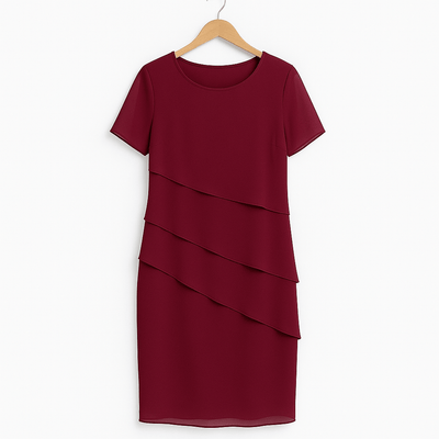 Womens Chiffon Tiered Dress – Elegant Summer Wedding Guest or Cocktail Style