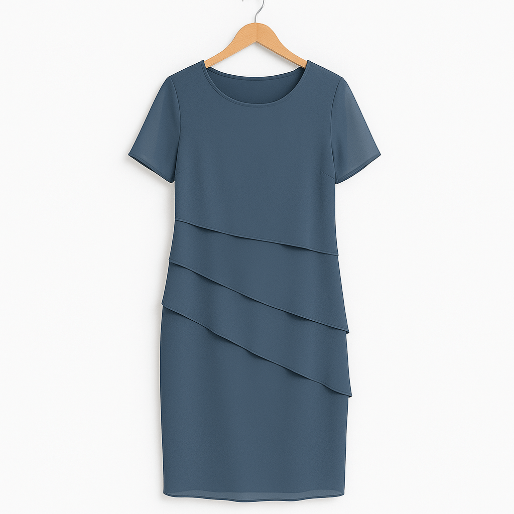 Womens Chiffon Tiered Dress – Elegant Summer Wedding Guest or Cocktail Style