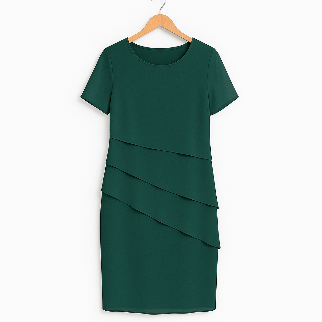 Womens Chiffon Tiered Dress – Elegant Summer Wedding Guest or Cocktail Style