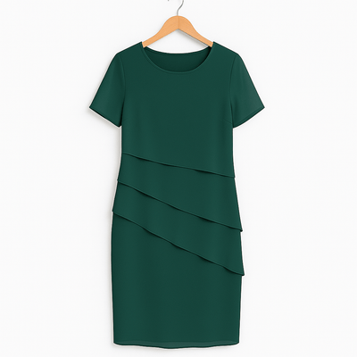 Womens Chiffon Tiered Dress – Elegant Summer Wedding Guest or Cocktail Style