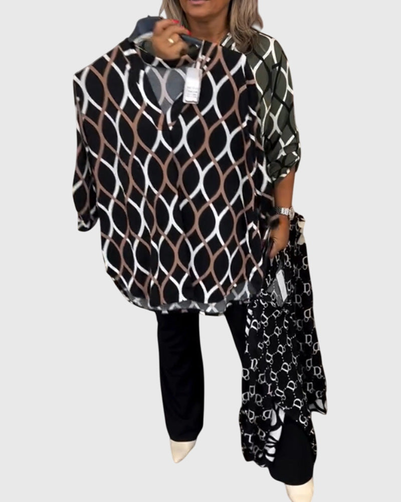 Blue Crinkle Cotton V-Neck Button-Front Blouse for Women